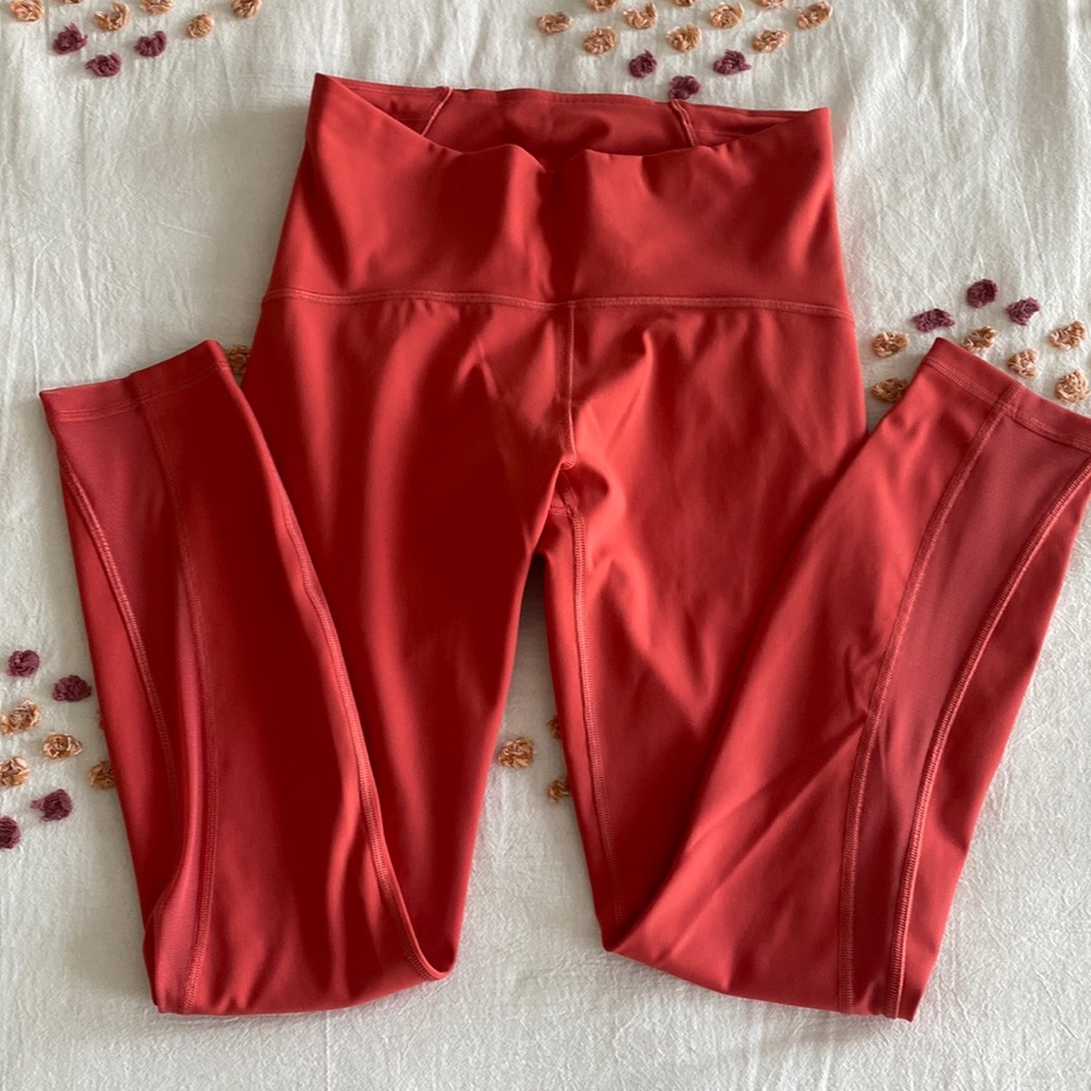 lululemon athletica Vibrant orange 🍊/ coral color Leggings. Like new